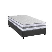 Conjunto Box Solteiro: Colchão Molas Herval Ensacadas Parma + Base Crc Suede Gray (88x188) - 1
