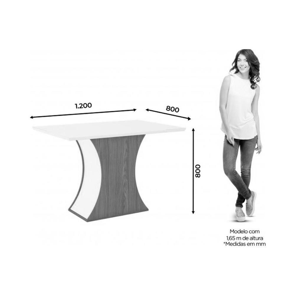 Conjunto Mesa Sala Jantar Luiza Com Tampo De Vidro 120x80cm E 4 Cadeiras Vita Nature Off White Linho Bege Henn - 8