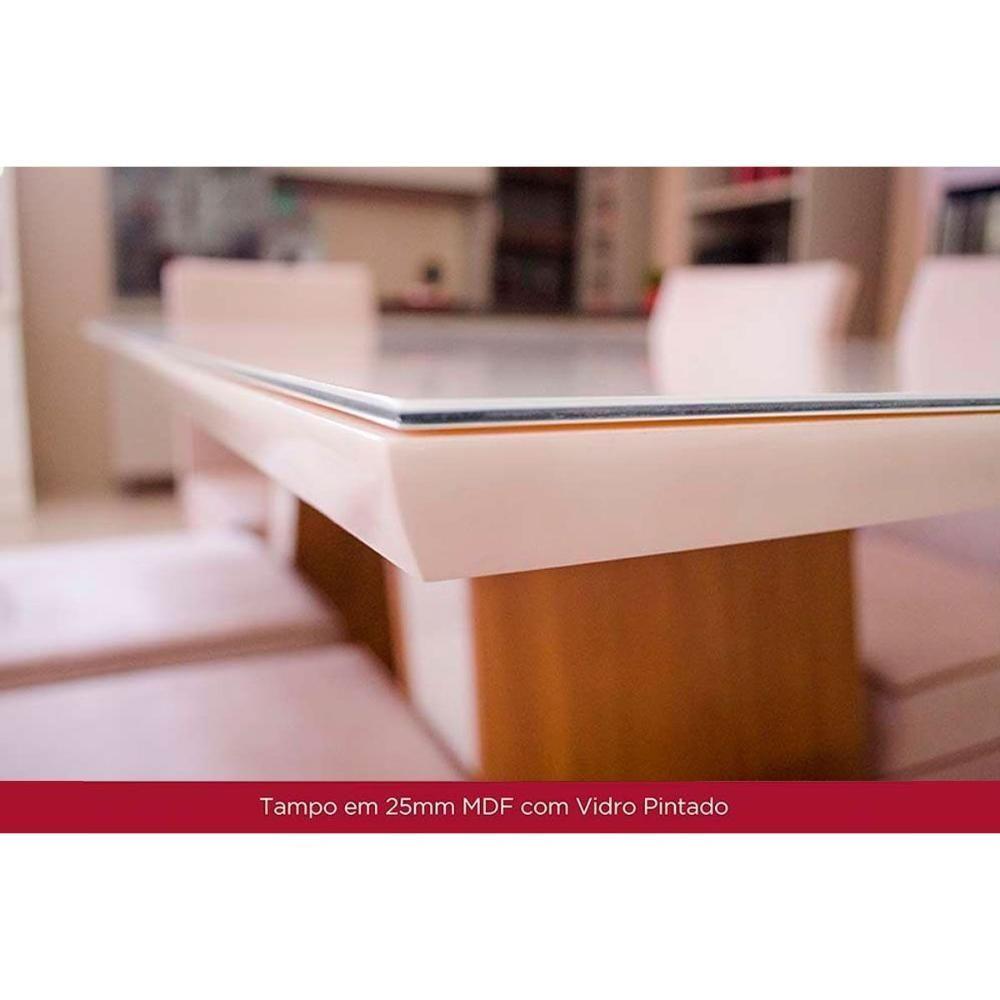 Conjunto Mesa Sala Jantar Luiza Com Tampo De Vidro 120x80cm E 4 Cadeiras Vita Nature Off White Linho Bege Henn - 10