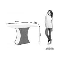 Conjunto Mesa Sala Jantar Luiza Com Tampo De Vidro 120x80cm E 4 Cadeiras Vita Nature Off White Linho Bege Henn - 8