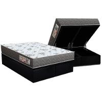 Conjunto Box Baú Queen: Colchão Espuma Orthoflex D33 Comfortpedic Black + Base Crc Suede Black (158x198) - 1