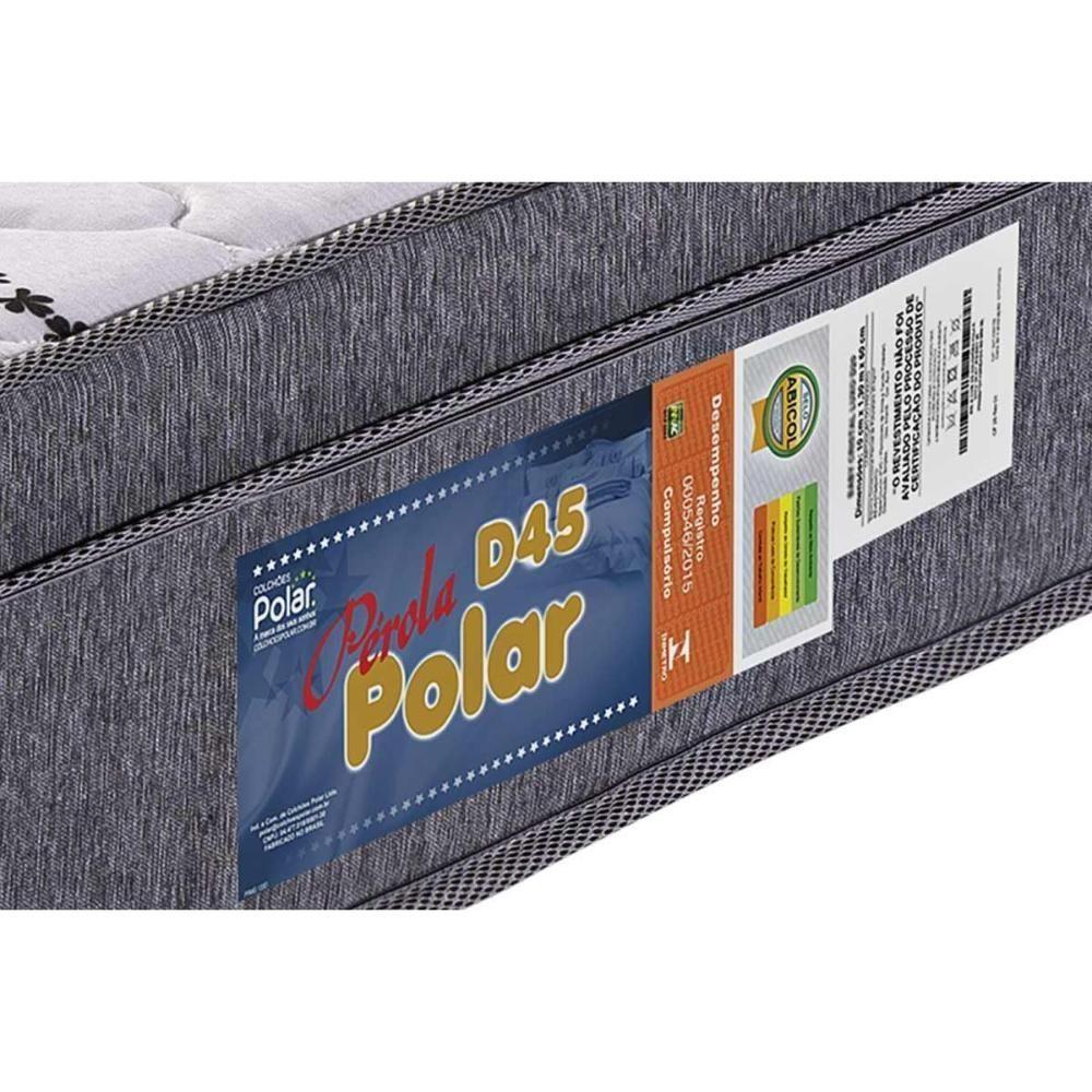 Cama Box Baú Casal: Colchão Espuma D45 Polar Pérola Fort + Base Crc Suede Clean (138x188) - 5