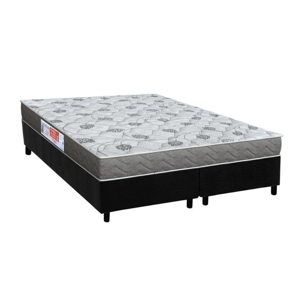 Conjunto Box Queen: Colchão Espuma Orthoflex D45 Comfortpedic + Base Crc Suede Black (158x198) - 1