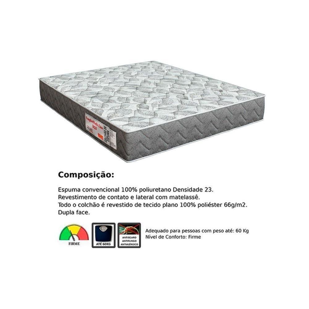 Conjunto Box Viúva: Colchão Espuma Orthoflex D23 Comfortpedic + Base Crc Suede Black (128x188) - 3