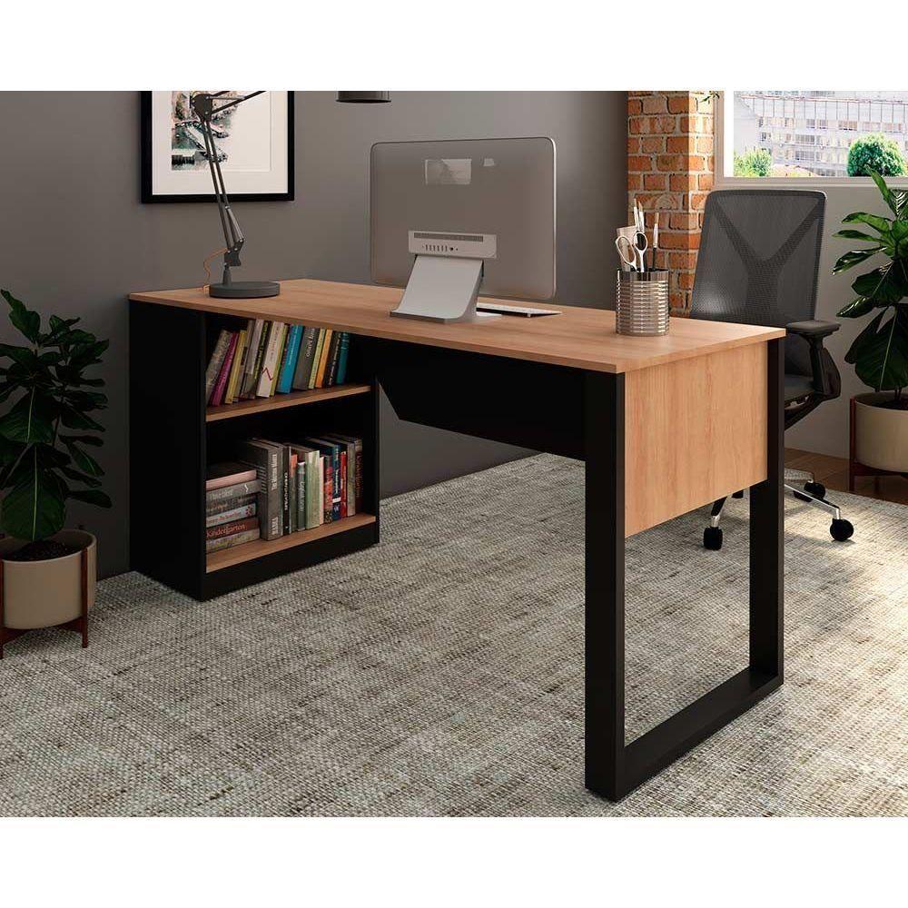 Mesa Computador Me4182 160cm Amêndoa Preto Tecno Mobili - 2