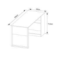 Mesa Computador Me4182 160cm Amêndoa Preto Tecno Mobili - 3