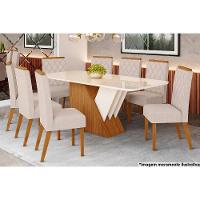 Kit 6 Cadeiras Sala Jantar Nina 6 Un Nature Suede Light Linho - 9