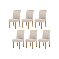 Kit 6 Cadeiras Sala Jantar Vita 6 Un Nature Suede Light Linho - 1