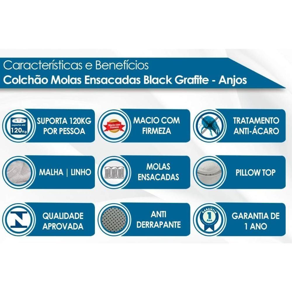 Colchão Casal Molas Masterpocket Ensacadas Black Grafite (138x188x24) - D Angelis Anjos - 2