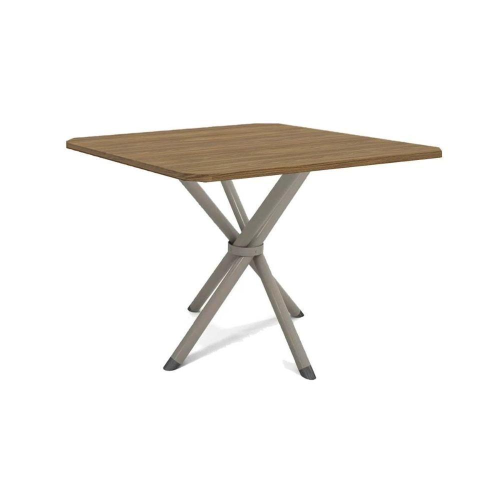 Mesa Para Cozinha Volga Com Tampo 90cm Niquel Nogueira Kappesberg - 1