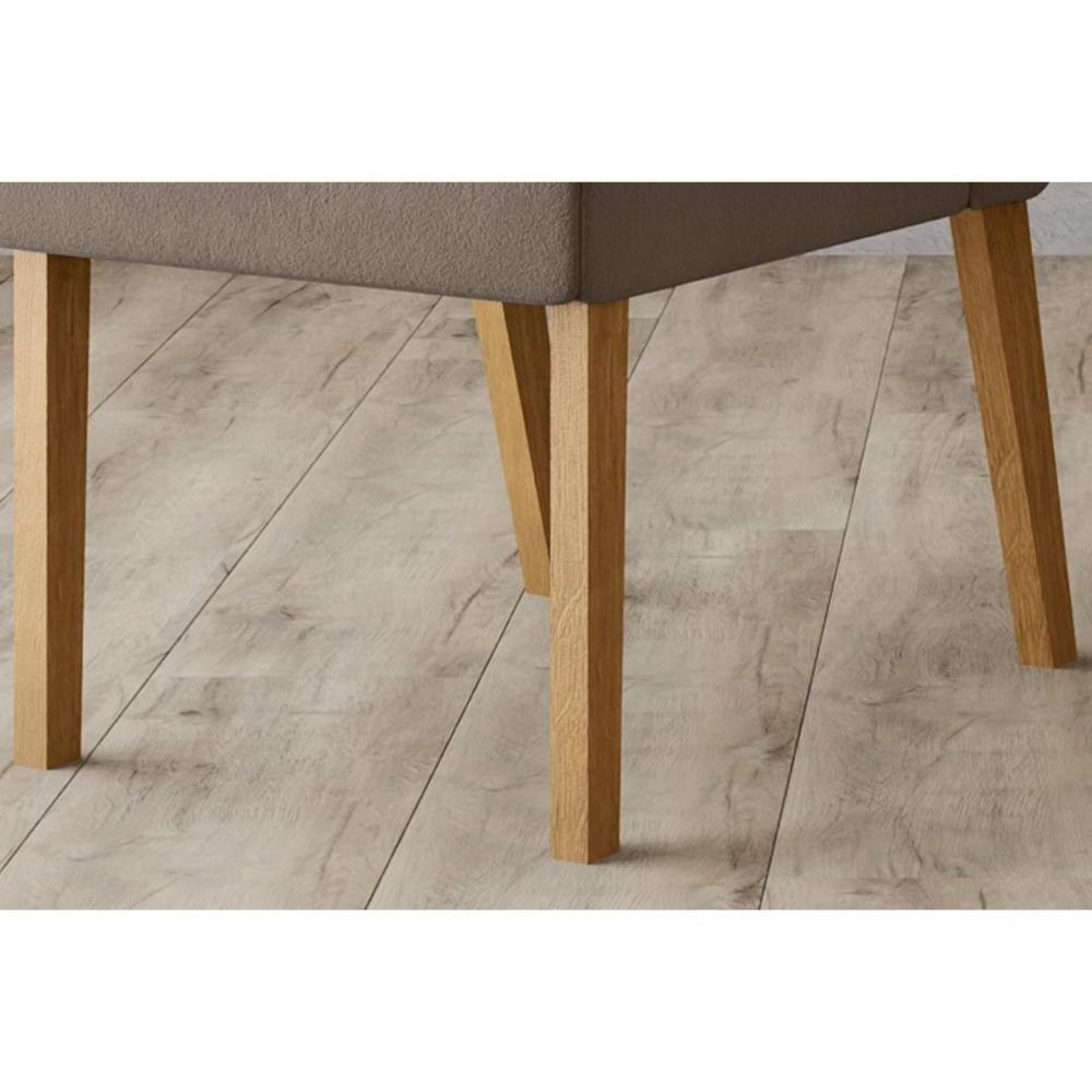 Kit 4 Cadeiras Sala Jantar Eloá 4 Un Nature Suede Light Linho - 9