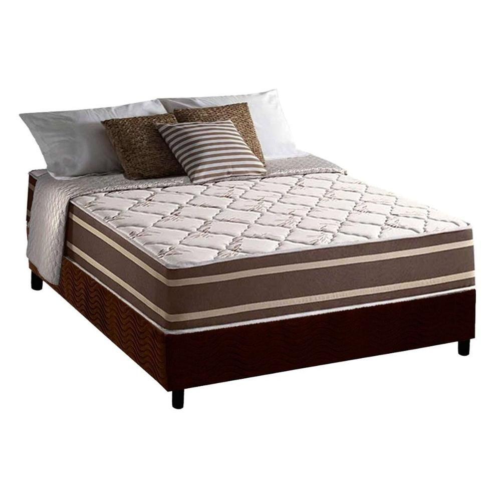 Conjunto Box Viúva: Colchão Molas Superlastic Duo Sono + Base Crc Suede Brown (128x188) - 1