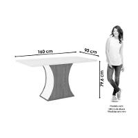 Conjunto Mesa Sala Jantar Luiza Com Tampo De Vidro 160x90cm E 6 Cadeiras Isa Nature Off White Suede Marrom Henn - 3