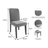 Conjunto Mesa Sala Jantar ágata Tampo Madeirado Com Vidro 130x80cm E 4 Cadeiras Clarice Madeirado Linho Bege Cimol - 7