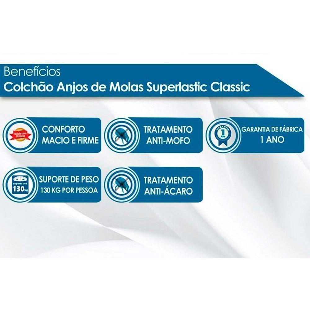 Cama Box Baú Casal: Colchão Molas Ensacadas Superlastic Classic + Base Crc Suede Black (138x188) - 3