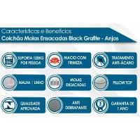 Conjunto Box Solteiro: Colchão Molas Ensacadas Black Graphite + Base Crc Suede Gray (88x188) - 2