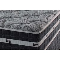 Conjunto Box Solteiro: Colchão Molas Ensacadas Black Graphite + Base Crc Suede Gray (88x188)