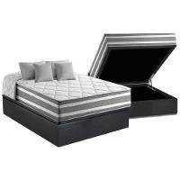 Cama Box Baú Casal: Colchão Molas Ensacadas Superlastic Duo Sono + Base Crc Suede Gray (138x188) - 1