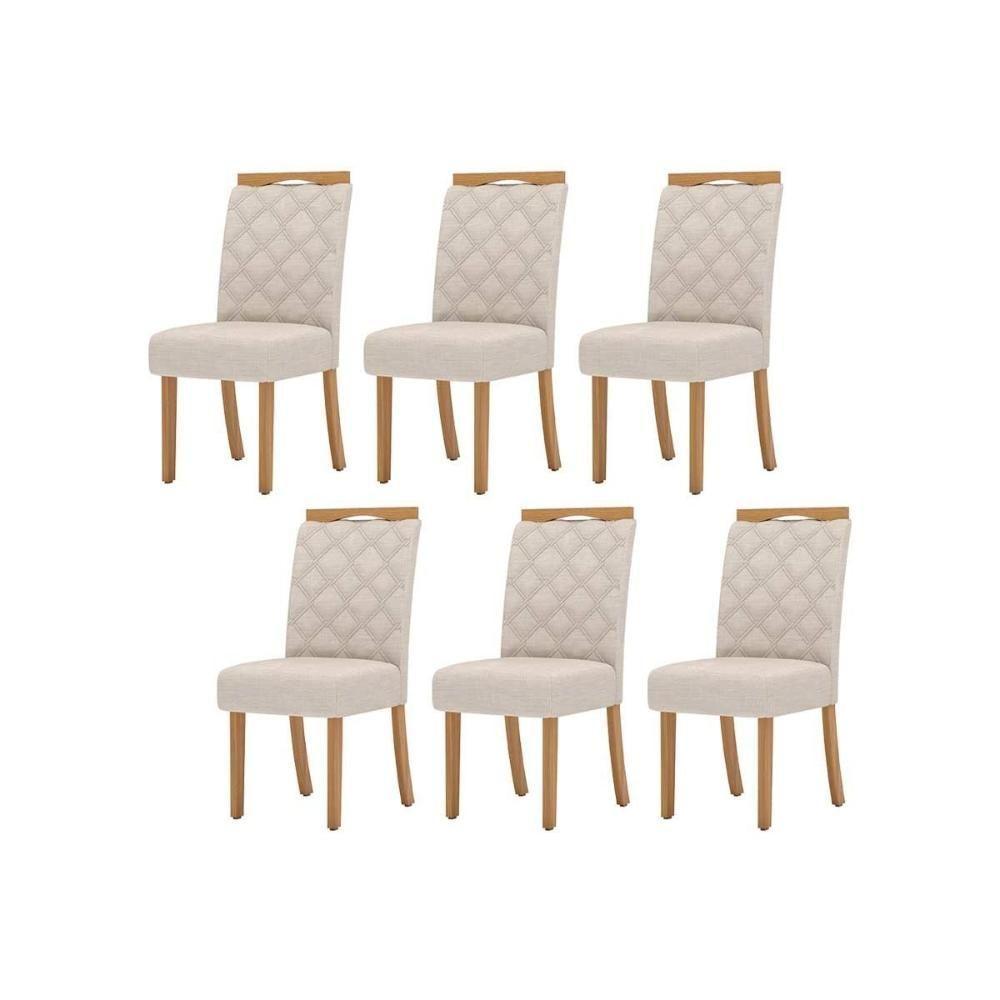 Kit 6 Cadeiras Sala Jantar Bella 6 Un Nature Linho - 1