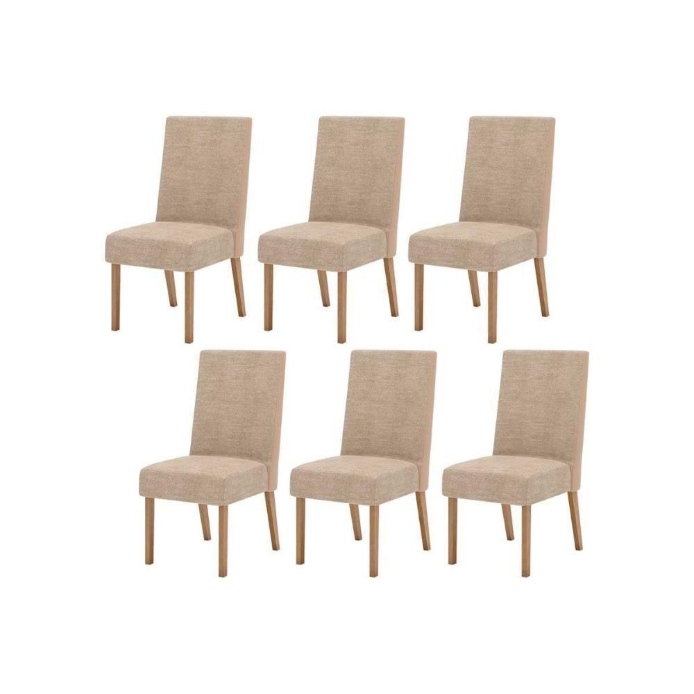 Kit 6 Cadeiras Sala Jantar Anne 6 Un Nature Courano Creme - 1