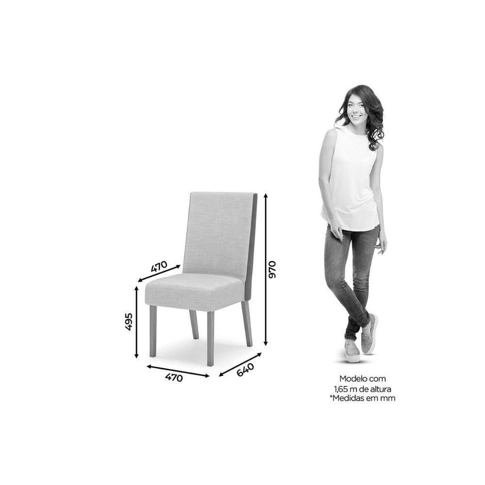 Kit 6 Cadeiras Sala Jantar Anne 6 Un Nature Courano Creme - 6