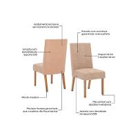 Kit 6 Cadeiras Sala Jantar Anne 6 Un Nature Courano Creme - 2