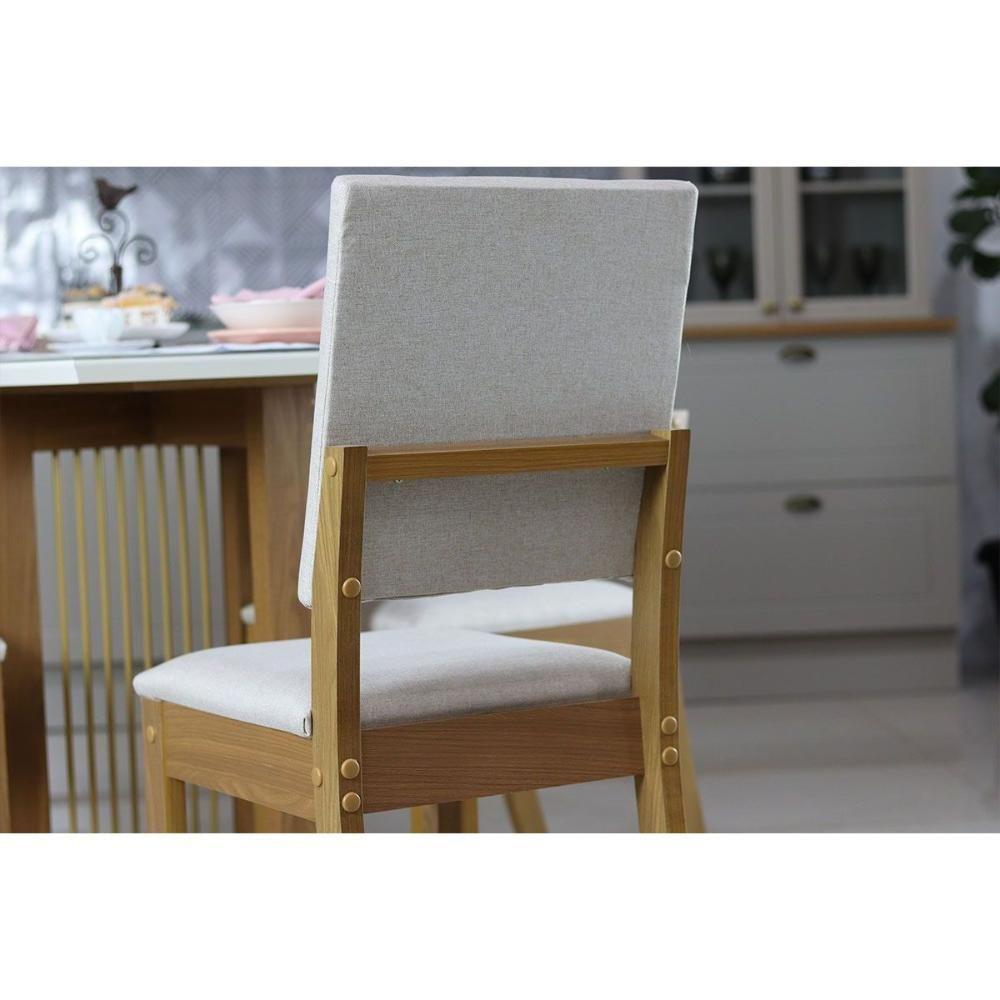 Kit 6 Cadeiras Sala Jantar Milla 6 Un Nature Suede Light Marrom Amêndoa - 7