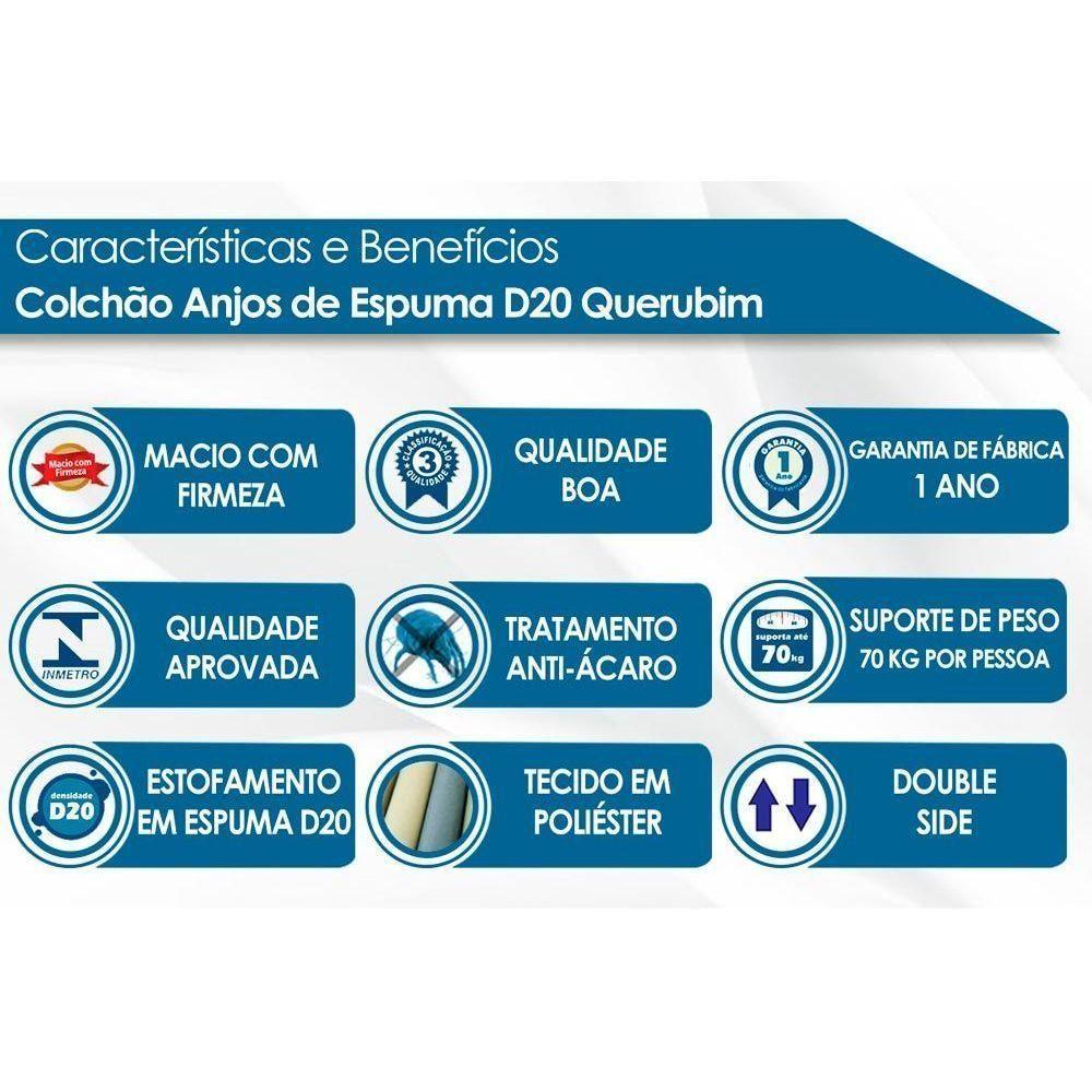 Colchão Solteiro Espuma D20 Querubim (88x188x14) - D Angelis Anjos - 2