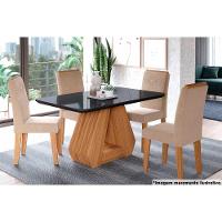 Kit 4 Cadeiras Sala Jantar Taís 4 Un Madeirado Suede Nude Bege Cimol - 5