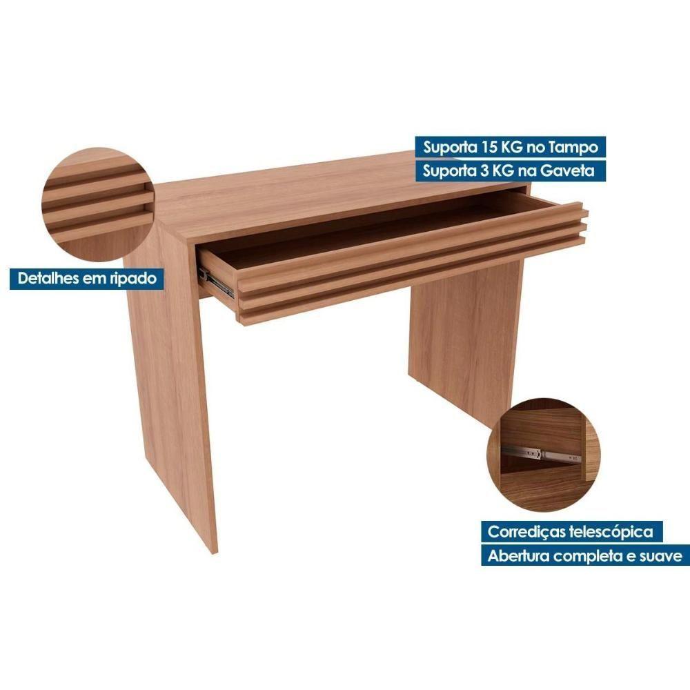 Mesa Escrivaninha Casal Com 1 Gaveta Ripada Me4173 Branco Tecno Mobili - 2