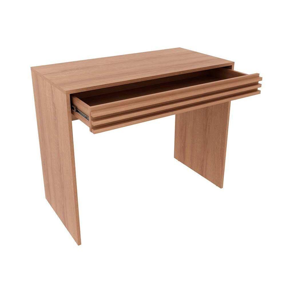 Mesa Escrivaninha Casal Com 1 Gaveta Ripada Me4173 Branco Tecno Mobili - 7