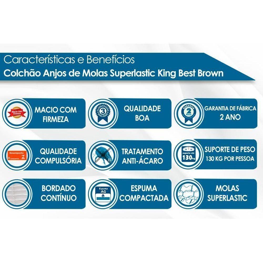 Colchão Casal Molas Superlastic King Best Euro Pillow Brown (138x188x28) - D Angelis Anjos - 2