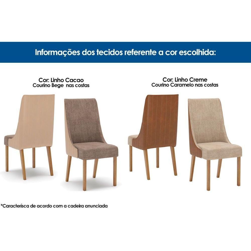 Kit 6 Cadeiras Sala Jantar Ivy 6 Un Nature Courano Bege Cacao - 2