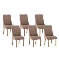 Kit 6 Cadeiras Sala Jantar Ivy 6 Un Nature Courano Bege Cacao - 1