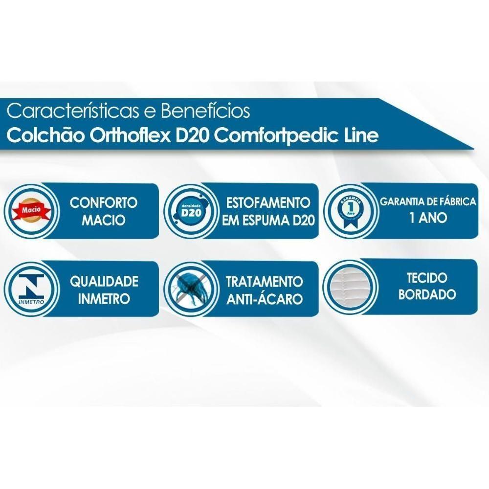 Colchão Casal Espuma D20 Comfortpedic Line (138x188x17) - Orthoflex - 2