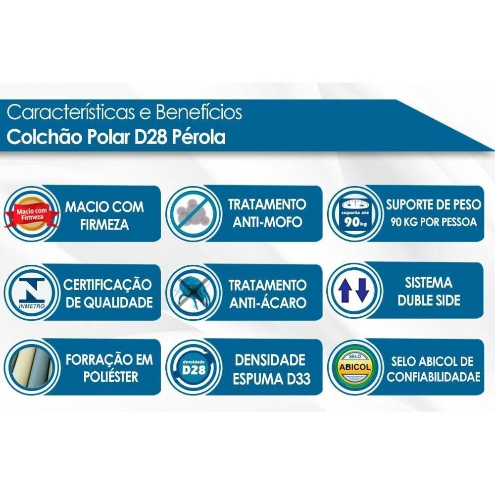 Colchão Casal Espuma D28 Pérola (138x188x14) - Polar - 5