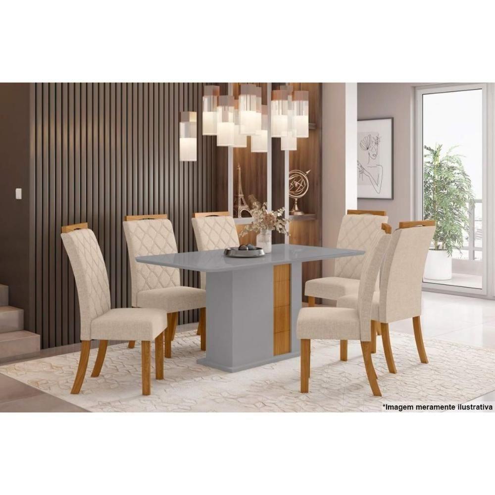 Kit 6 Cadeiras Sala Jantar Bella 6 Un Nature Suede Light Marrom Amendoa - 9