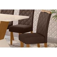 Kit 6 Cadeiras Sala Jantar Bella 6 Un Nature Suede Light Marrom Amendoa - 8