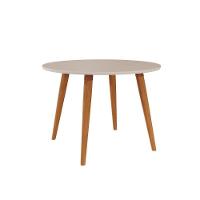 Mesa Para Cozinha Dani Wood Com Tampo Madeirado 110cm Madeirado Off White Cimol - 1