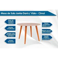 Mesa Para Cozinha Dani Wood Com Tampo Madeirado 110cm Madeirado Off White Cimol - 3