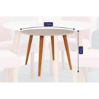 Mesa Para Cozinha Dani Wood Com Tampo Madeirado 110cm Madeirado Off White Cimol - 5