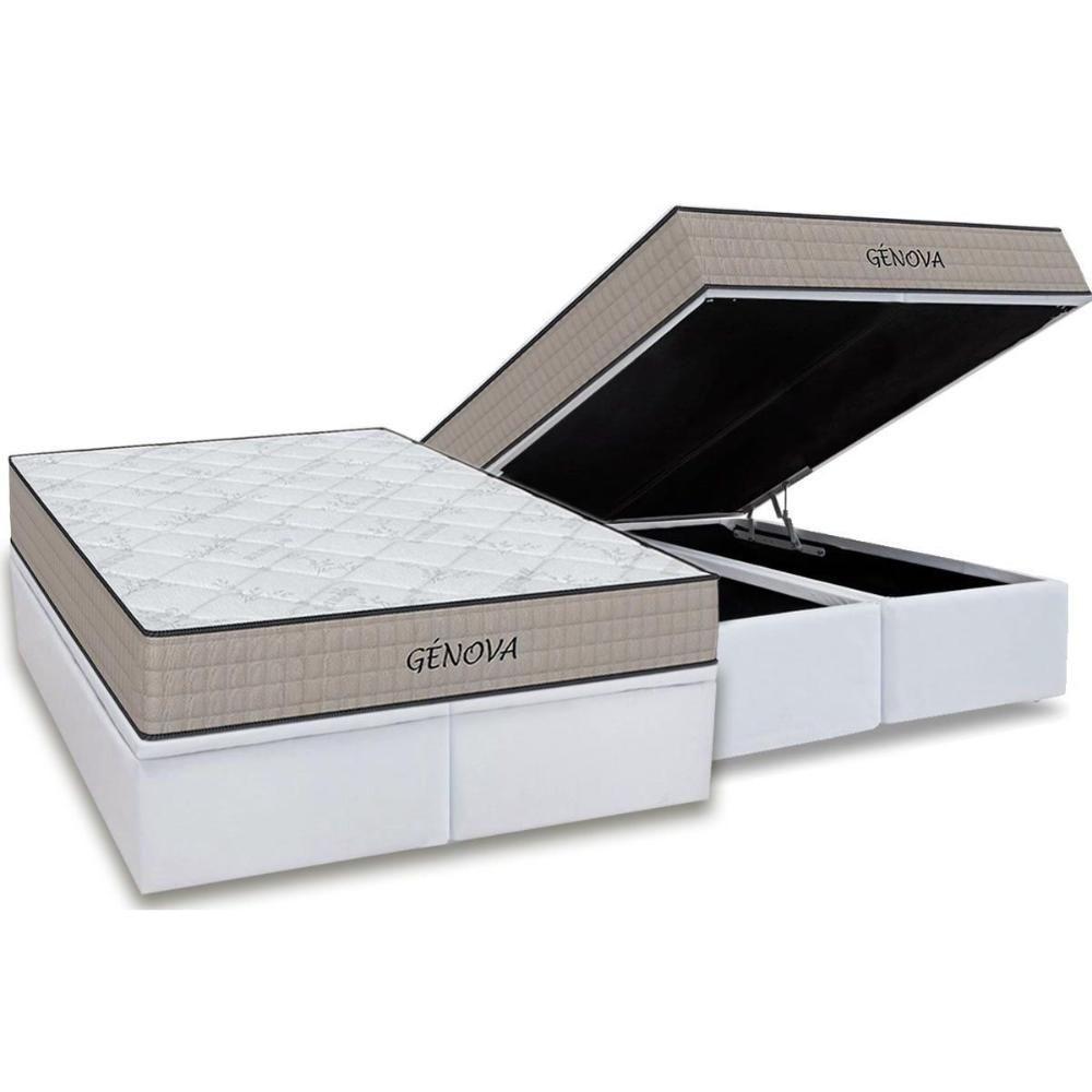 Cama Box Baú Casal: Colchão Espuma D45 Orthoflex Genova + Base Crc Courano White (138x188) - 4