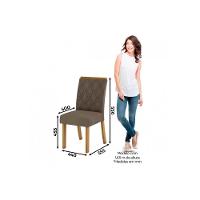 Conjunto Mesa Sala Jantar Luiza Com Tampo Reto Madeirado Com Vidro 120x90cm E 4 Cadeiras Vita Nature Linho Henn