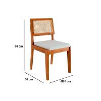 Conjunto Mesa Sala Jantar Monalisa Com Tampo Madeirado Com Vidro 160cm E 4 Cadeiras Rainha Natural Nesher - 9