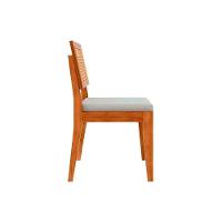 Conjunto Mesa Sala Jantar Monalisa Com Tampo Madeirado Com Vidro 160cm E 4 Cadeiras Rainha Natural Nesher - 10