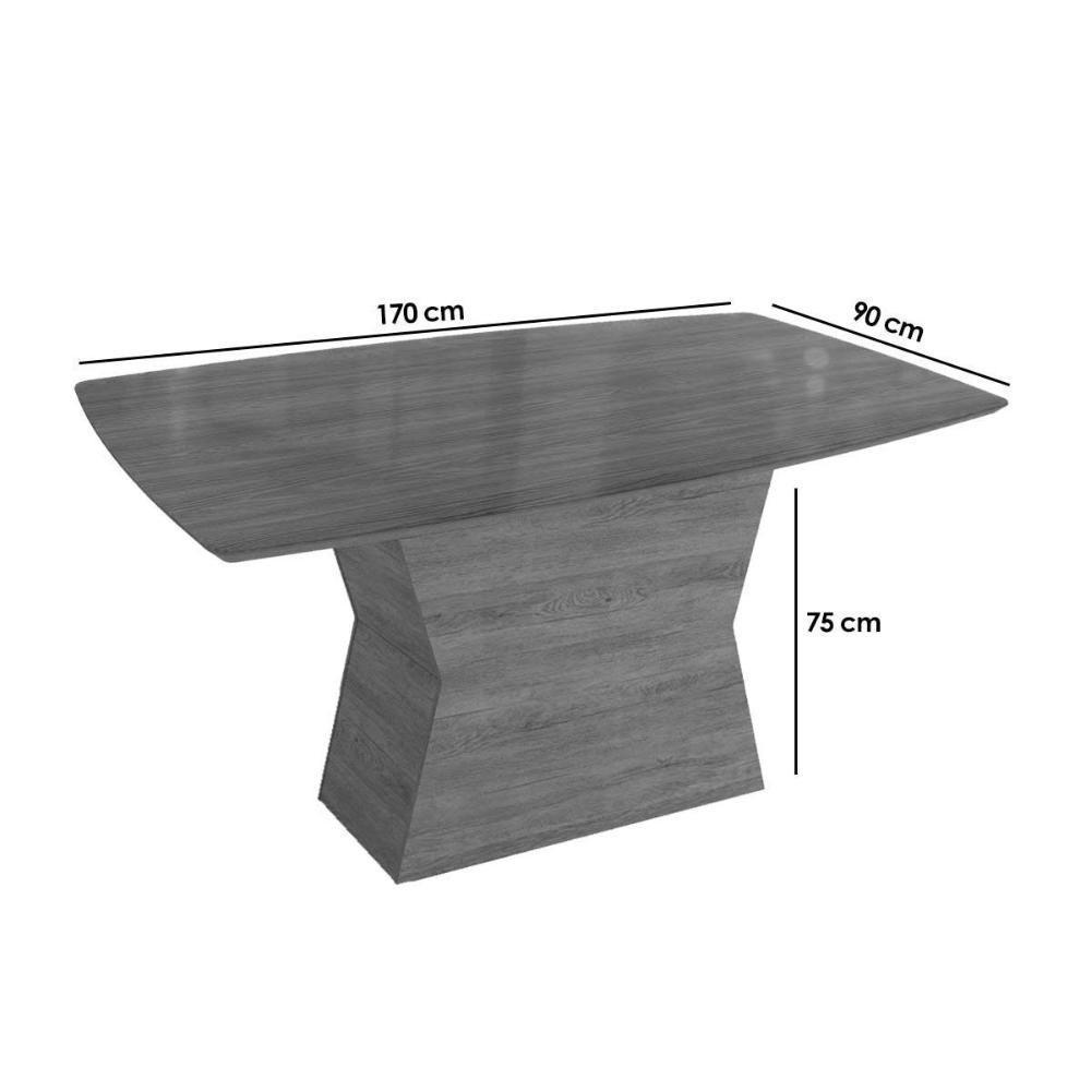 Mesa Para Cozinha Tília Com Tampo Madeirado Com Vidro 90x170cm Nogueira Preto Fosco Vidro Preto Kappesberg - 3