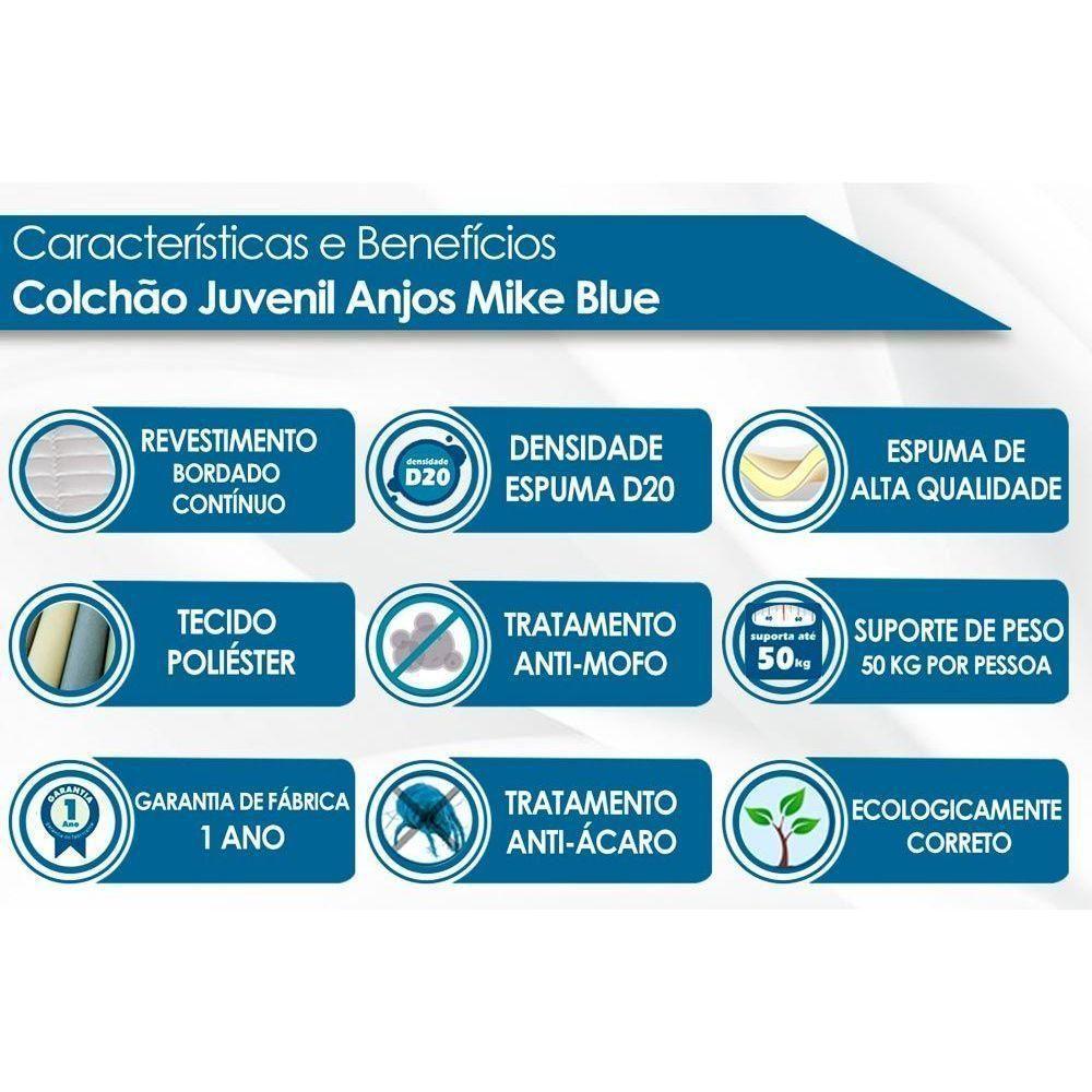 Colchão Solteiro Espuma D20 Mike Blue (88x188x14) - D Angelis Anjos - 4