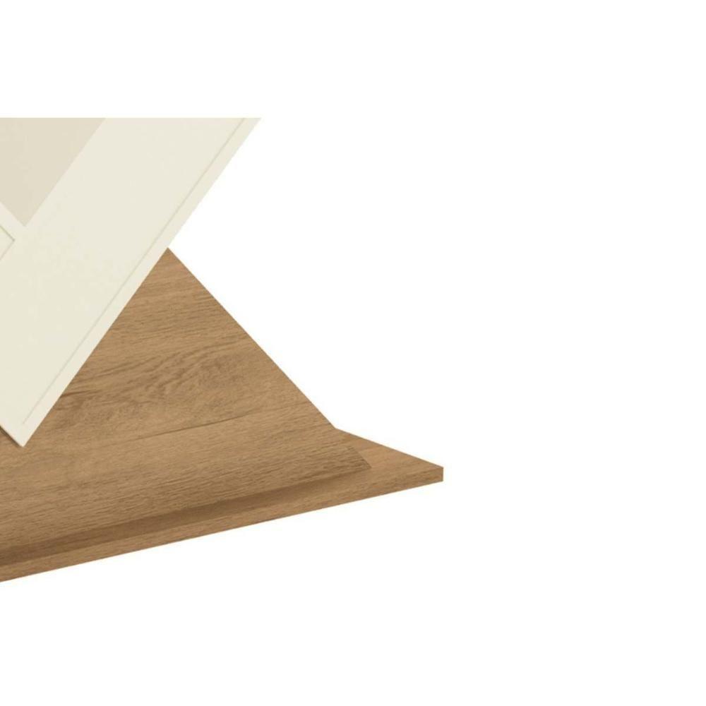 Mesa Para Cozinha Amora Com Tampo Madeirado Com Vidro 180x105cm Freijó Off White Kappesberg - 3