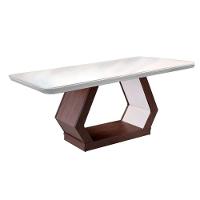 Mesa Para Cozinha Alvorada Com Tampo 180x90cm Madeirado Vidro Canto Curvo Imbuia Grafite Rufato - 6