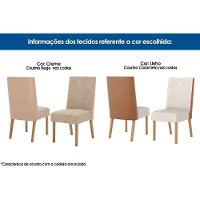 Conjunto Mesa Sala Jantar Orus Tampo Madeirado Com Vidro 120x80cm E 4 Cadeiras Anne Nature Courano Creme Henn - 7